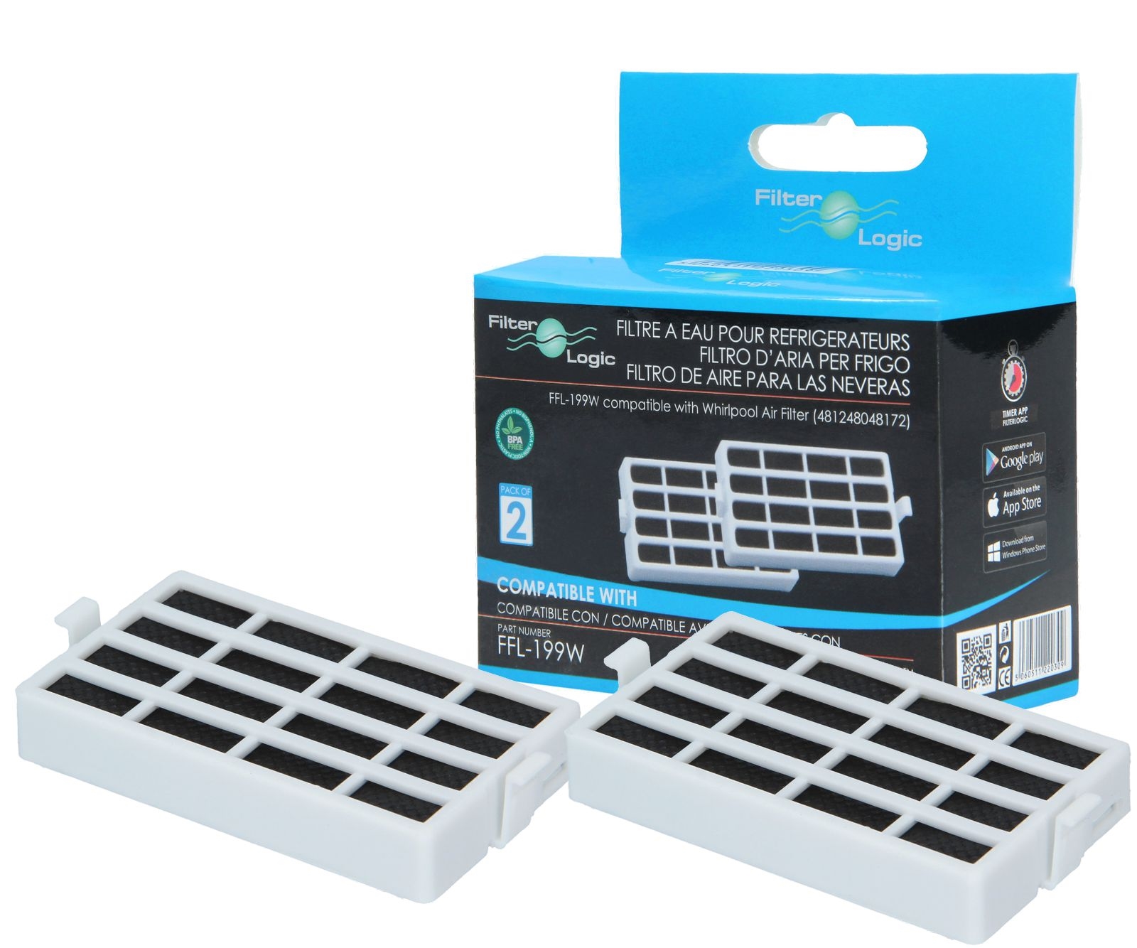 

2x Filtr węglowy do lodówki Whirlpool ART6510A+SF