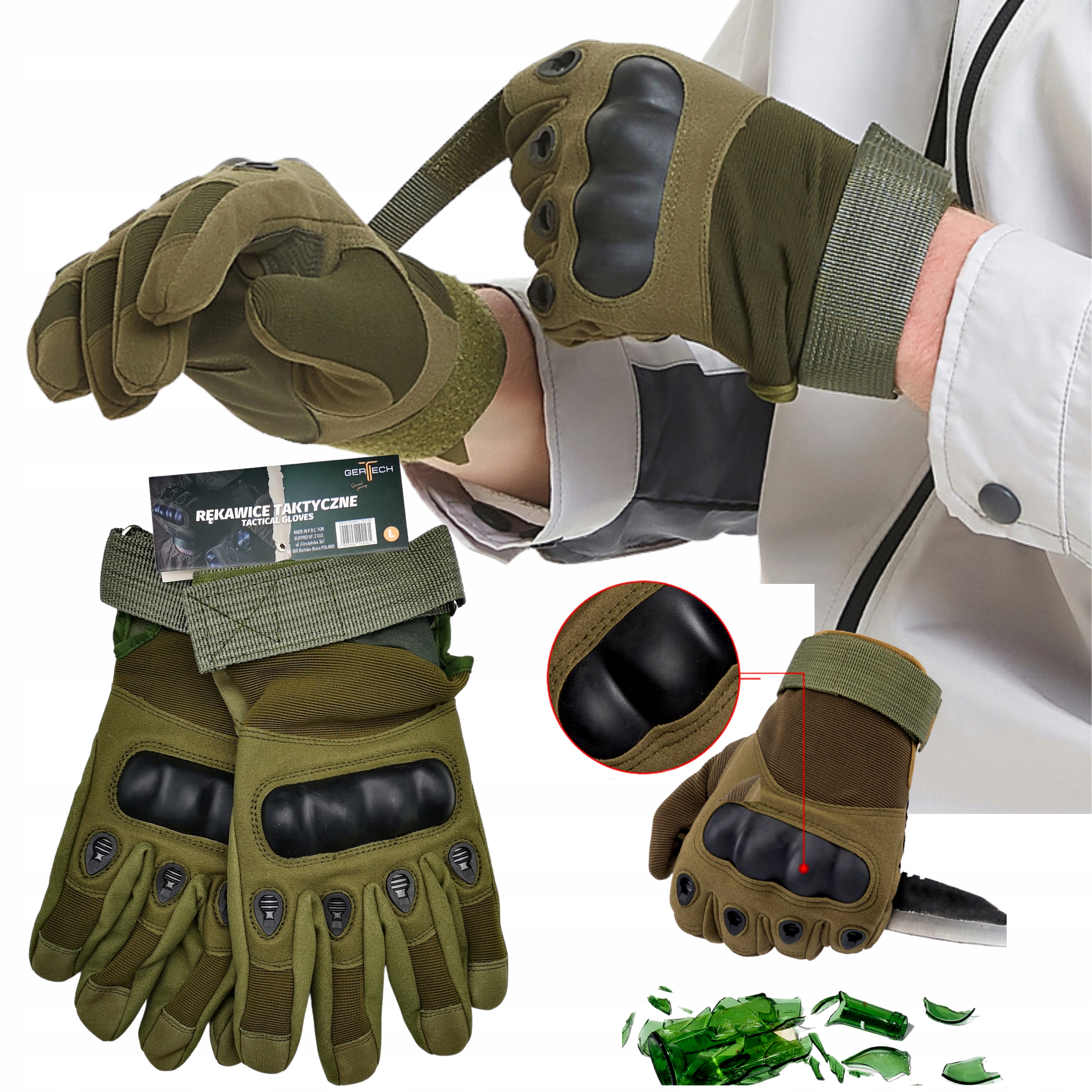

Rękawice Taktyczne Wojskowe Survival Gertech XXL