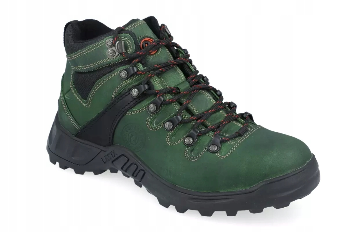 Trekkingové boty Lesta 6157 zelené, kožené, horské boty R43