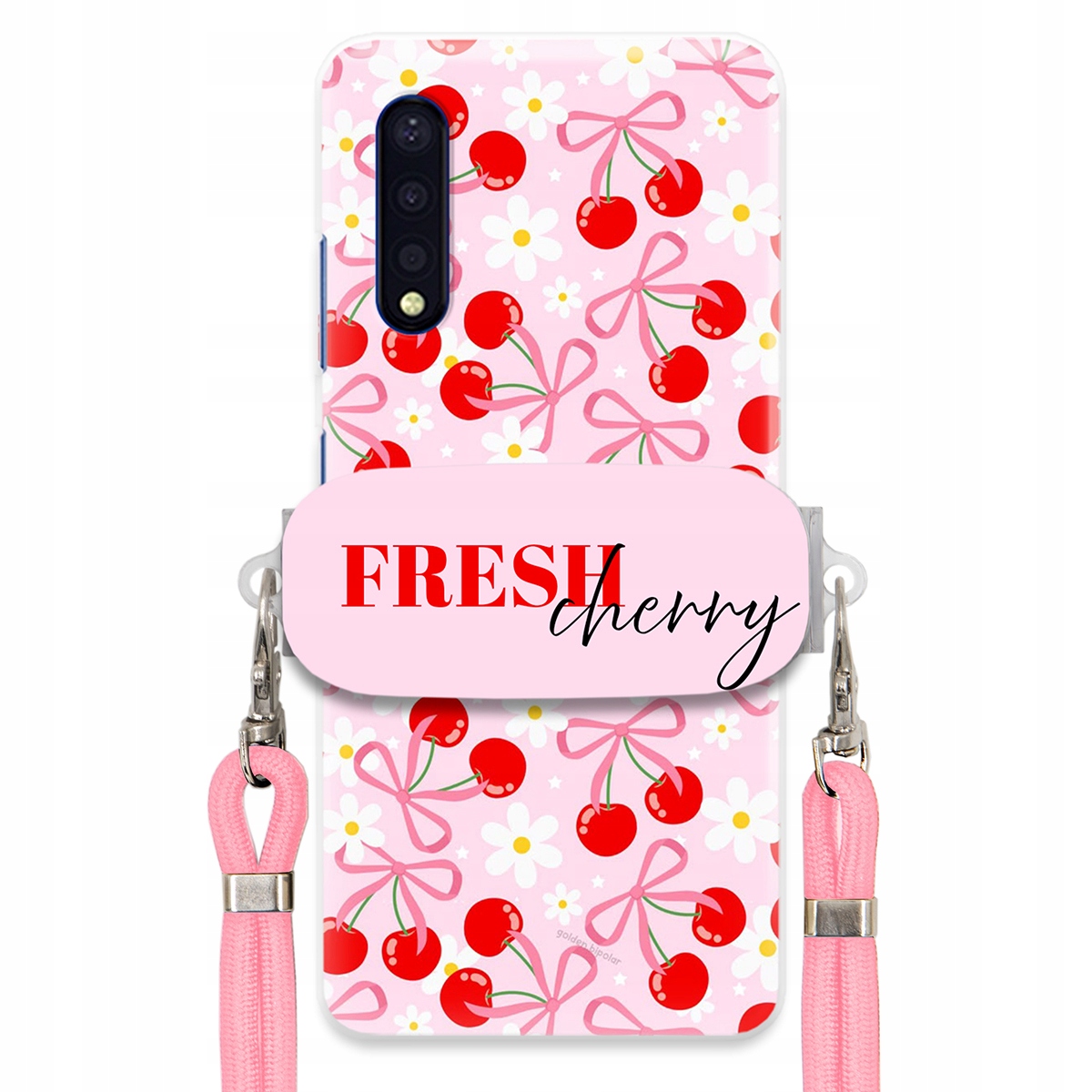 Puzdro pre Samsung A41s Case držiak šnúrok Ružový Fresh Cherry Kokardy