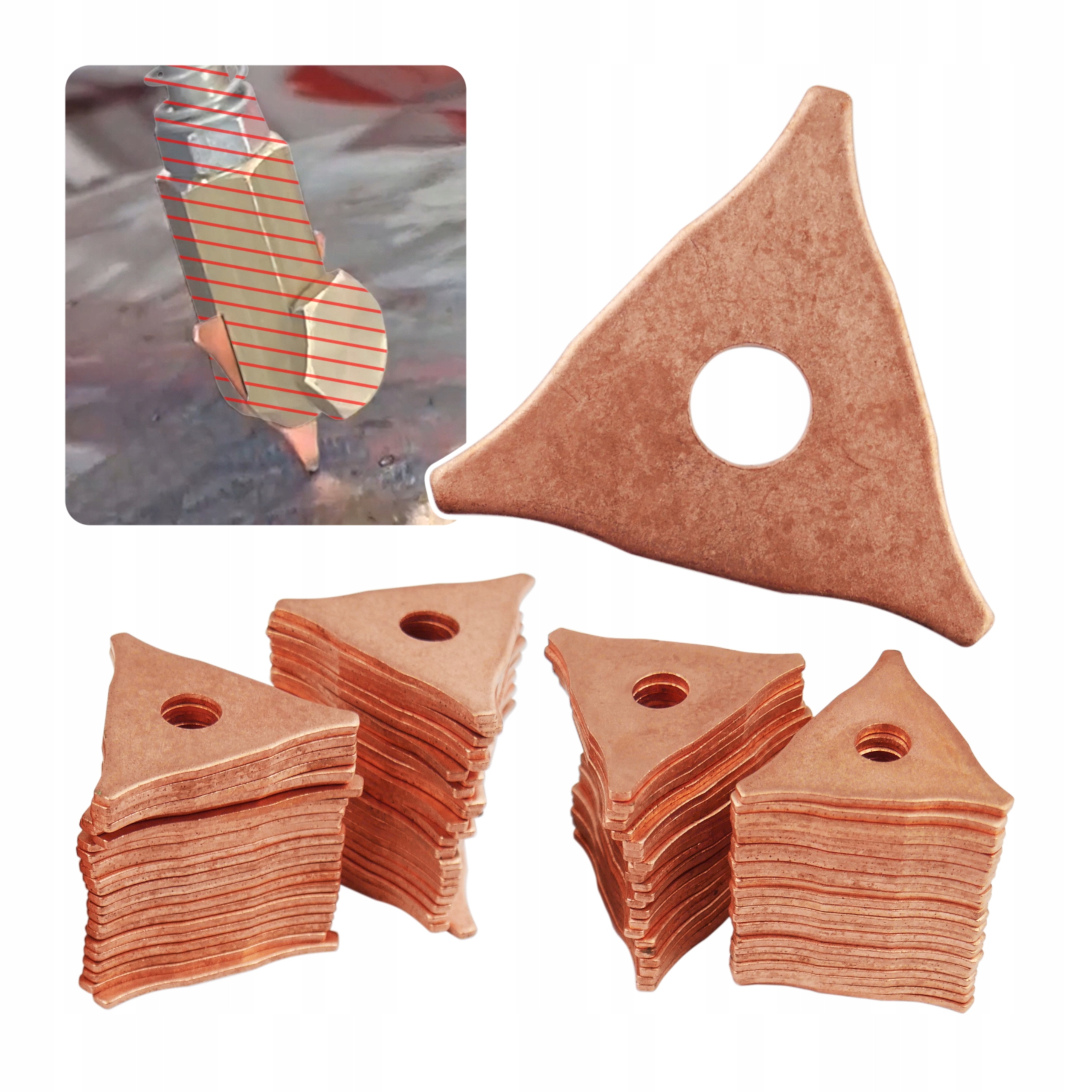 Hvězdičky spotter pro opravu karoserie měděné trojúhelníky spoter 100 Ks