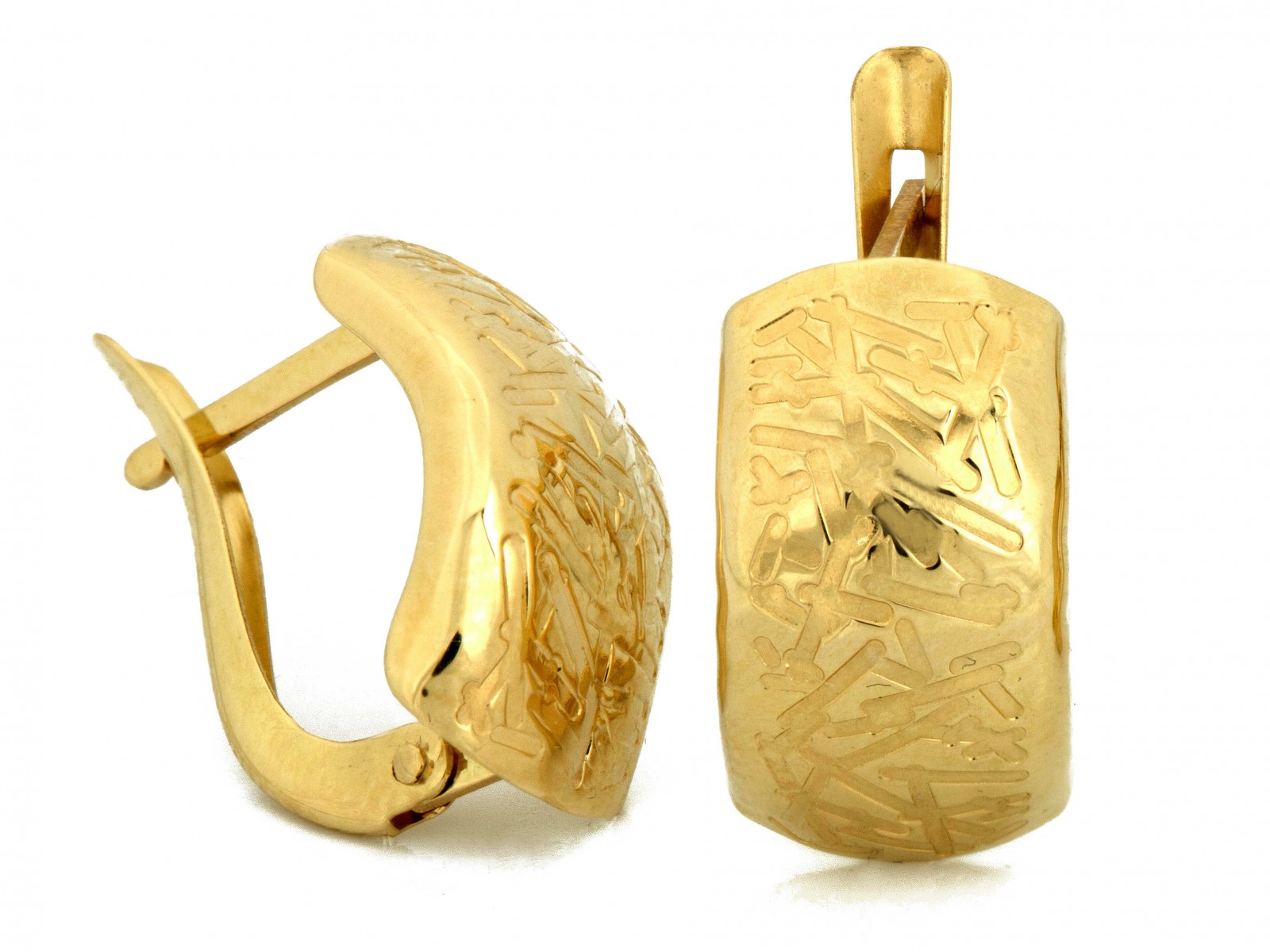 Dámské náušnice ze zlata 585, anglické zapínání 1,79 g od klenotníka, módní