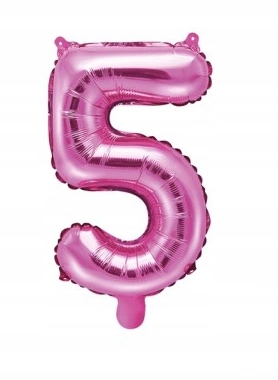 

Balon Foliowy cyfra różowa "5" ,35 cm