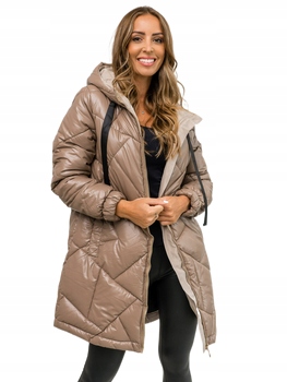 Zimní Bunda Dlouhá Prošívaná Camel Kabát 5M3189 Denley_s