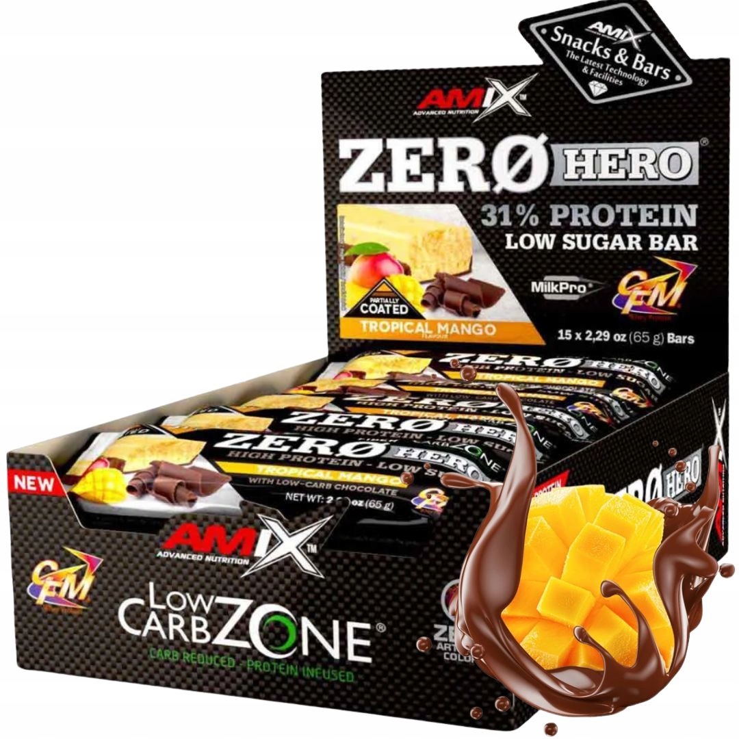 Amix Zero Hero 65g Baton Keto Bez Cukru dla diabetyków cukrzyków