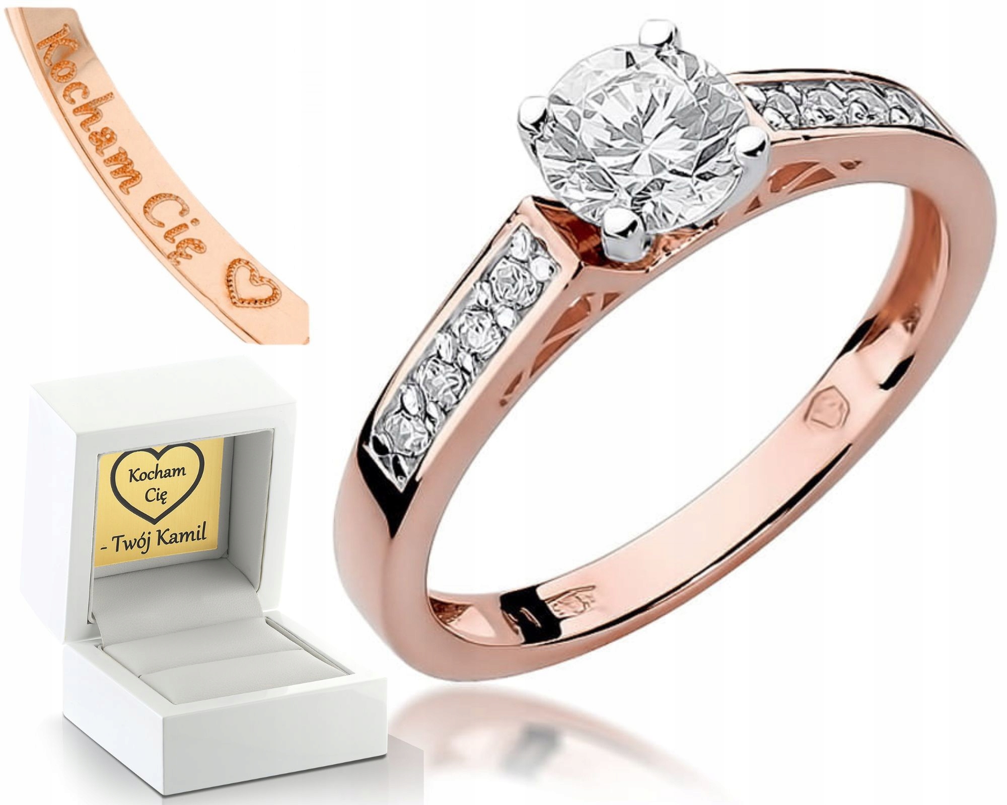 Růžové Zlato Prstýnek S Brilianty 0,42 Ct 585