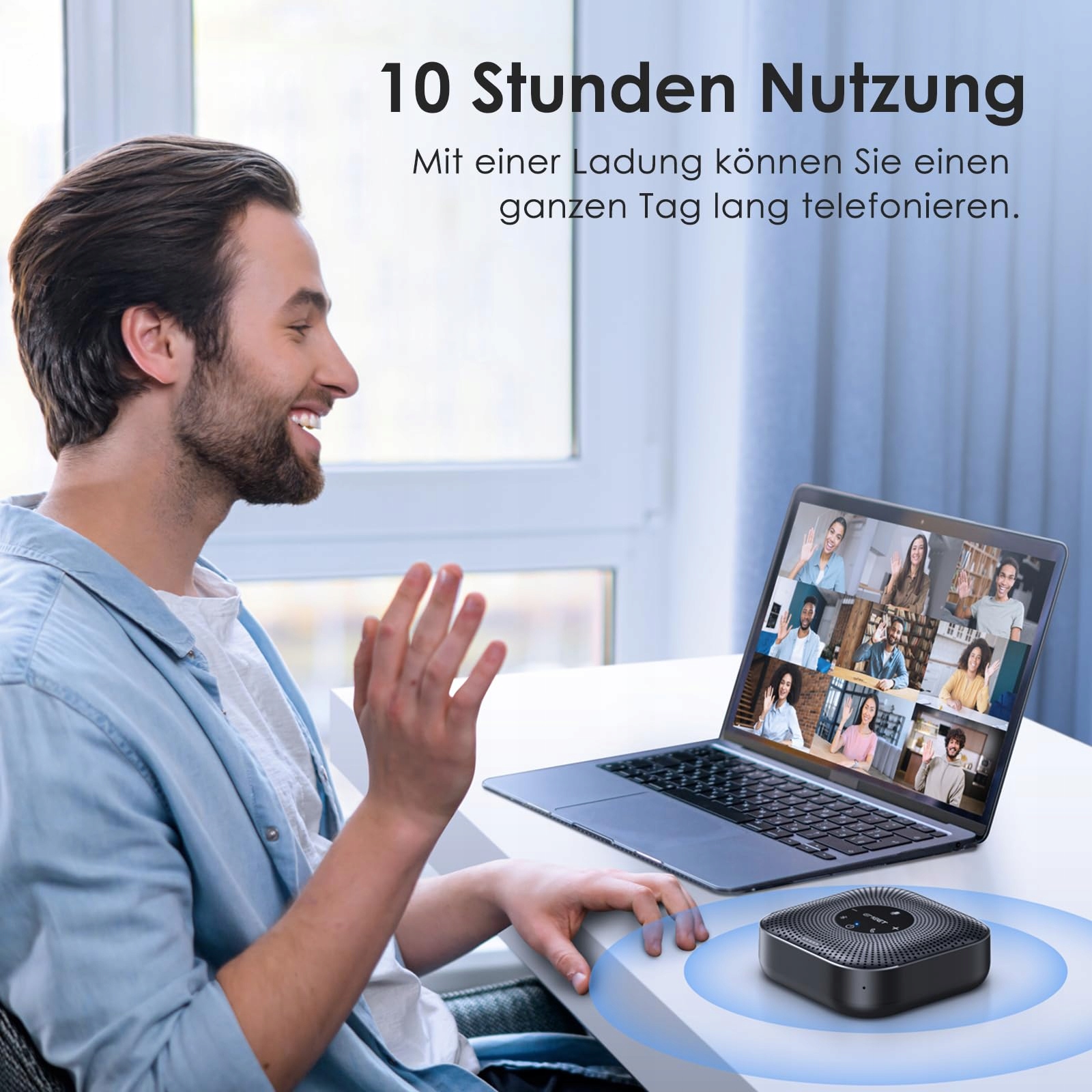 EMEET Głośnik Konferencyjny M0 Plus 4 Mikrofony 360° Zasięg USB PC Skype — miniatura 6