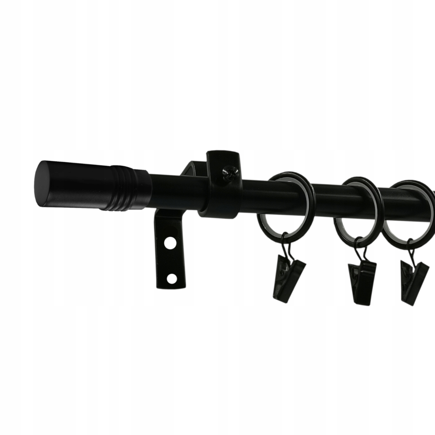 Jednoduchá Garnýž Kovový loft barva černá mat mix koncovek 16 mm 400 cm