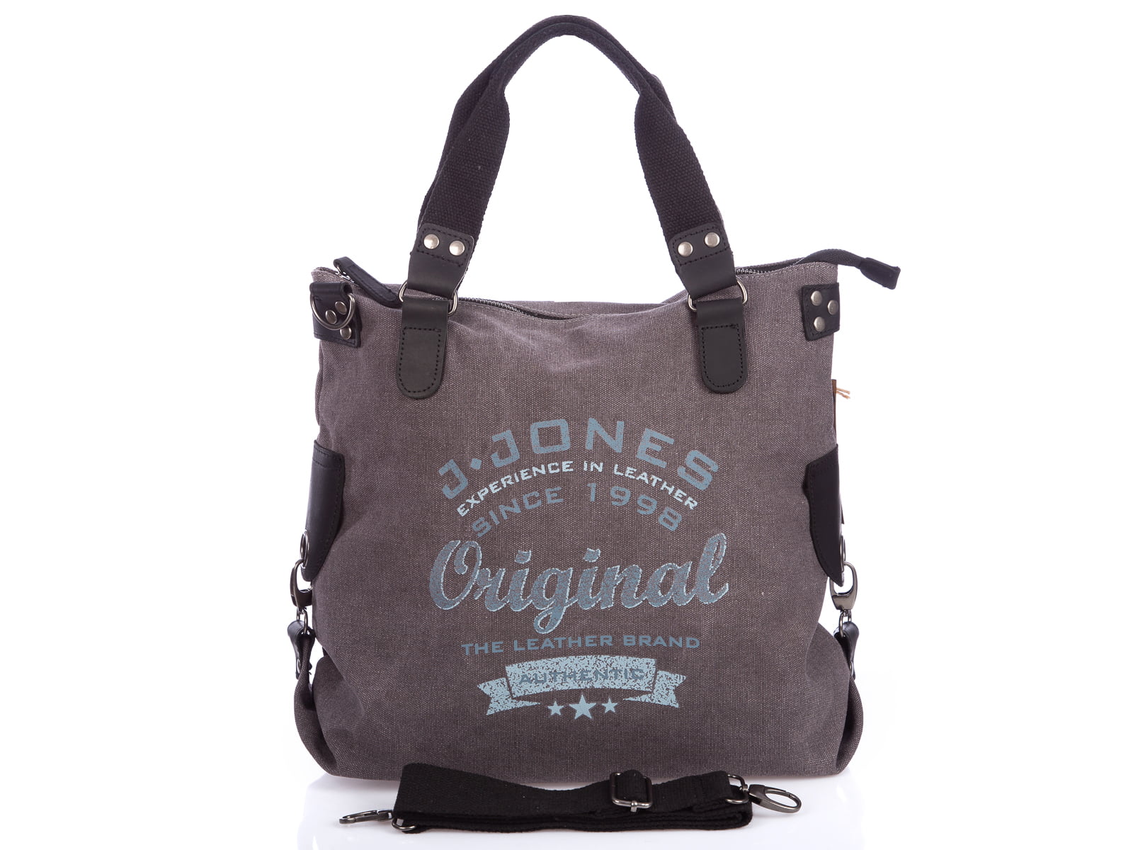 Dámská taška kabelka přes rameno plátěná velká s koženými prvky