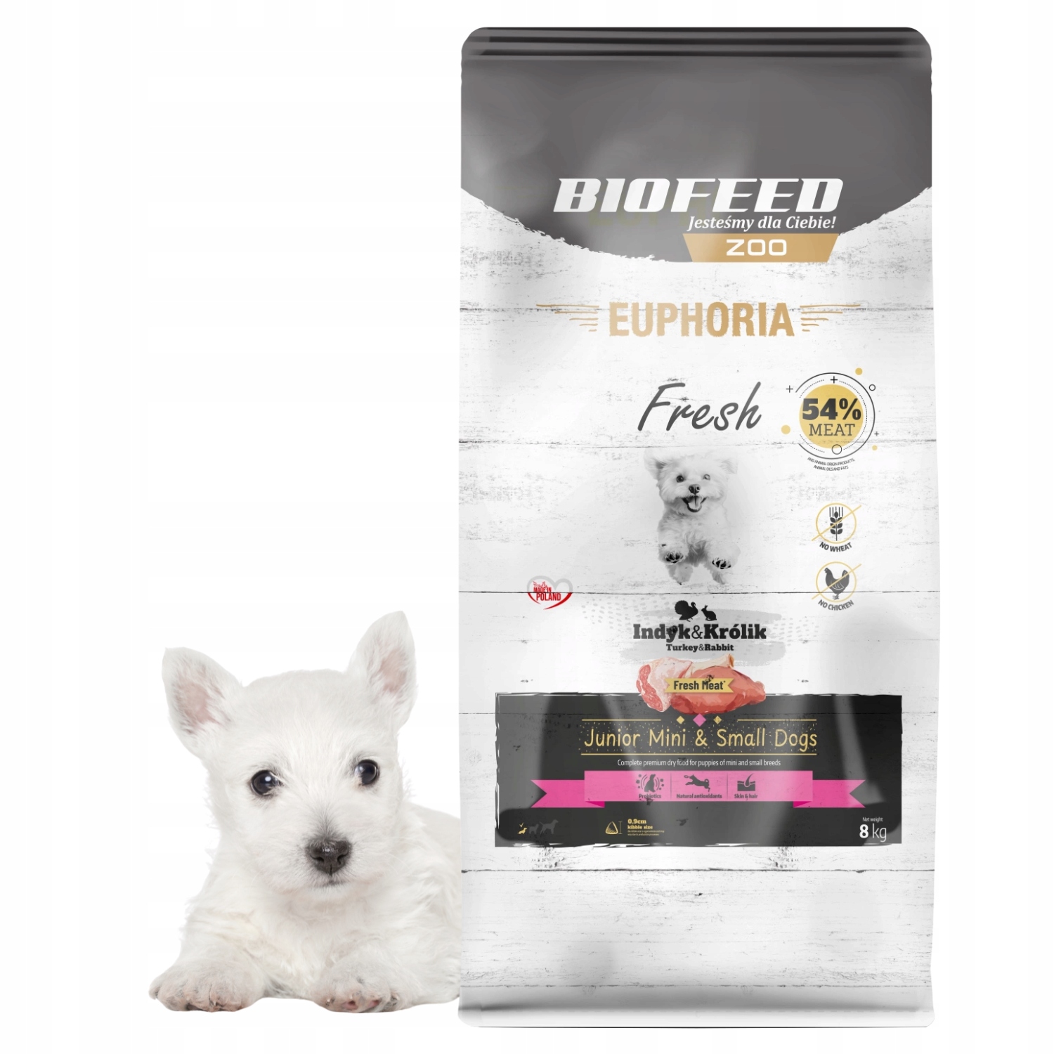 Levně Euphoria Fresh Meat Štěně Krmivo pro psy bez obilovin Krůta Králík Xs/s 8kg