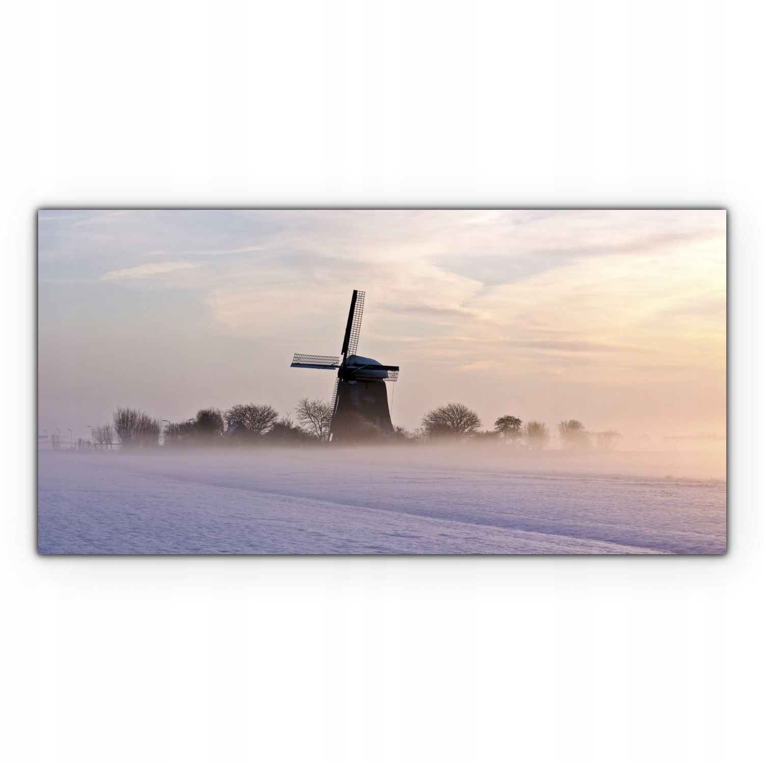 

Canvas płótno do sypialni 120x60 Młyn Zima Śnieg