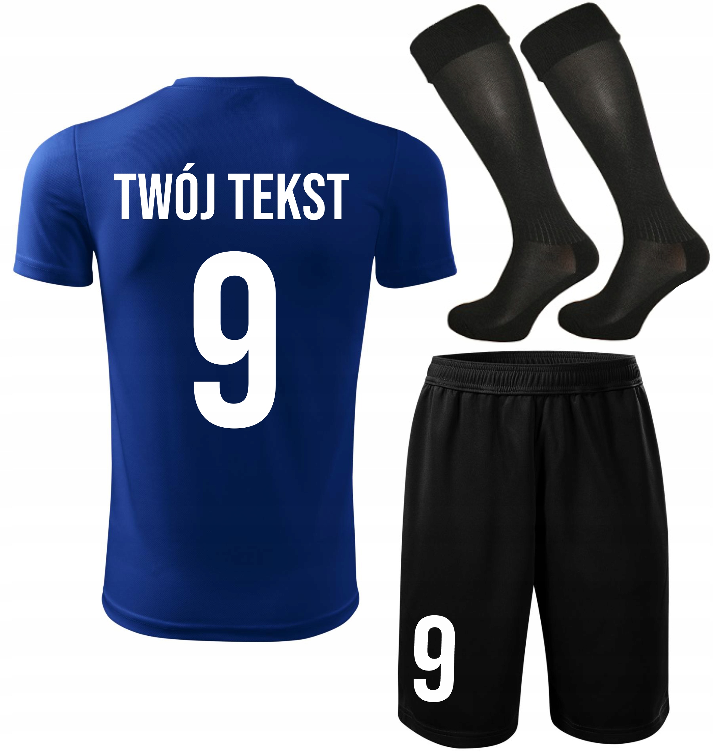 Strój piłkarski Własny Napis i Numer komplet sportowy Z Nadrukiem na Wf 146