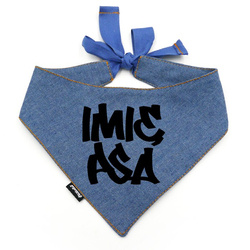 Levně Nákrčník Denim se jménem Psa hip hop style L