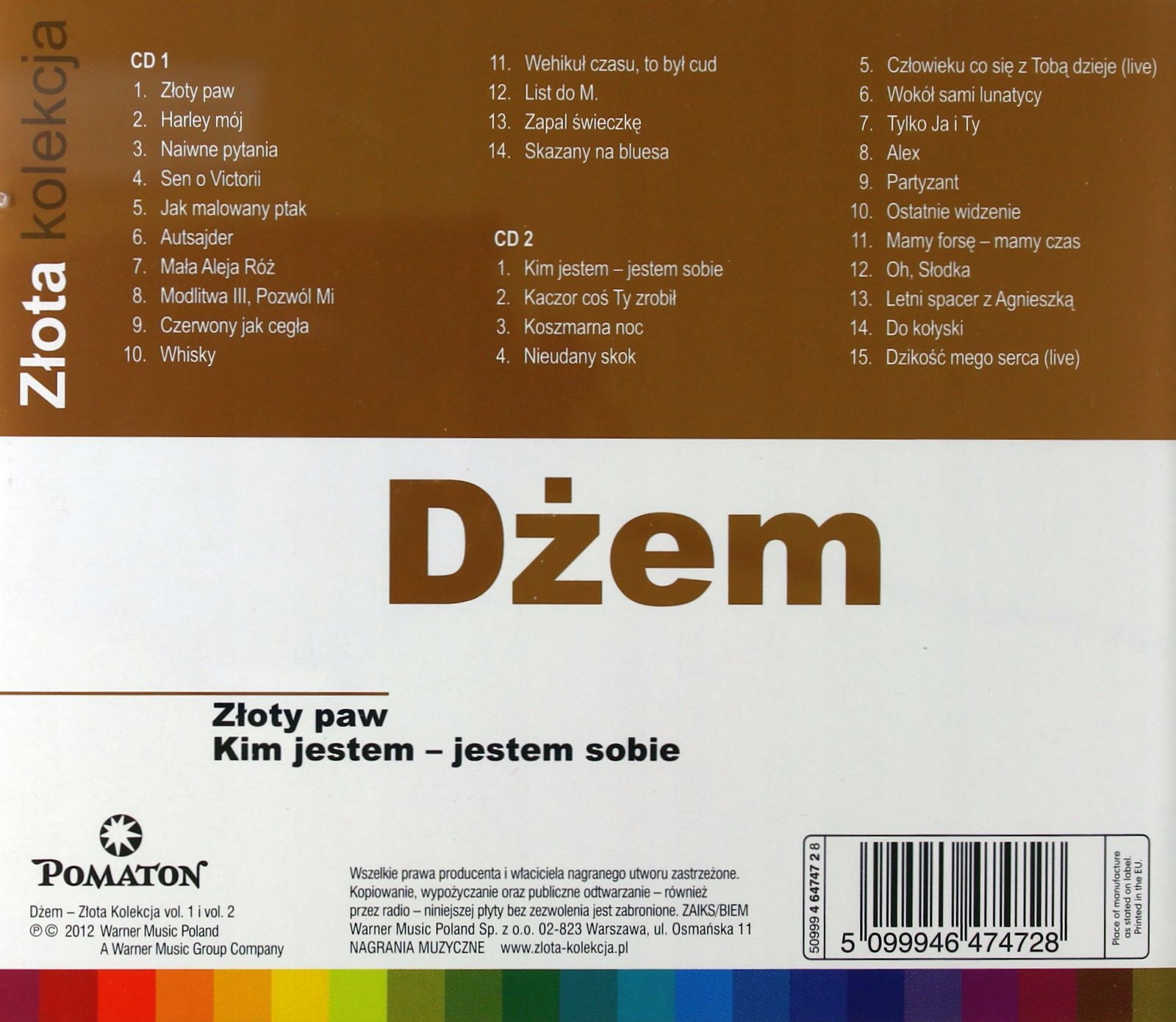 DŻEM: ZŁOTA KOLEKCJA 1+2 (2CD) Stan opakowania oryginalne