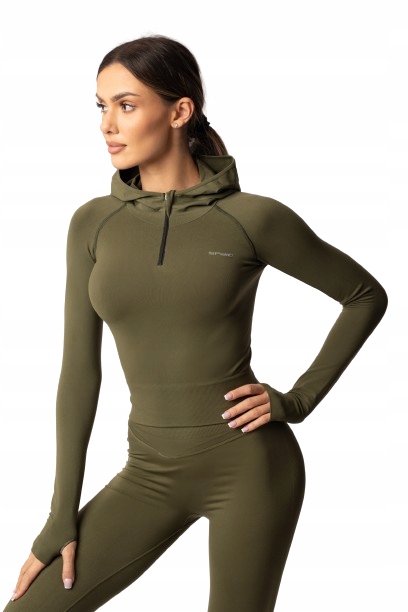 Spaio Fitness Bluza Adapt z kapturem khaki S