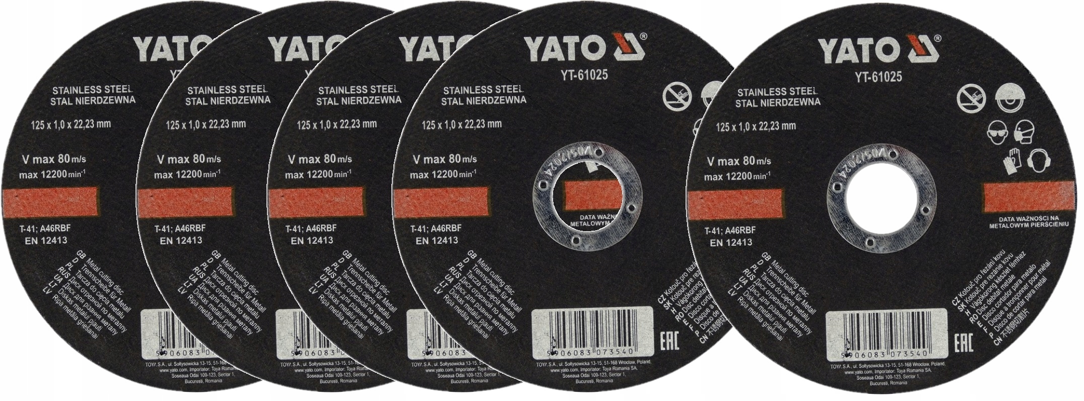 

5x Tarcza Do Cięcia Metalu 125 x 1,0 mm YT-61025
