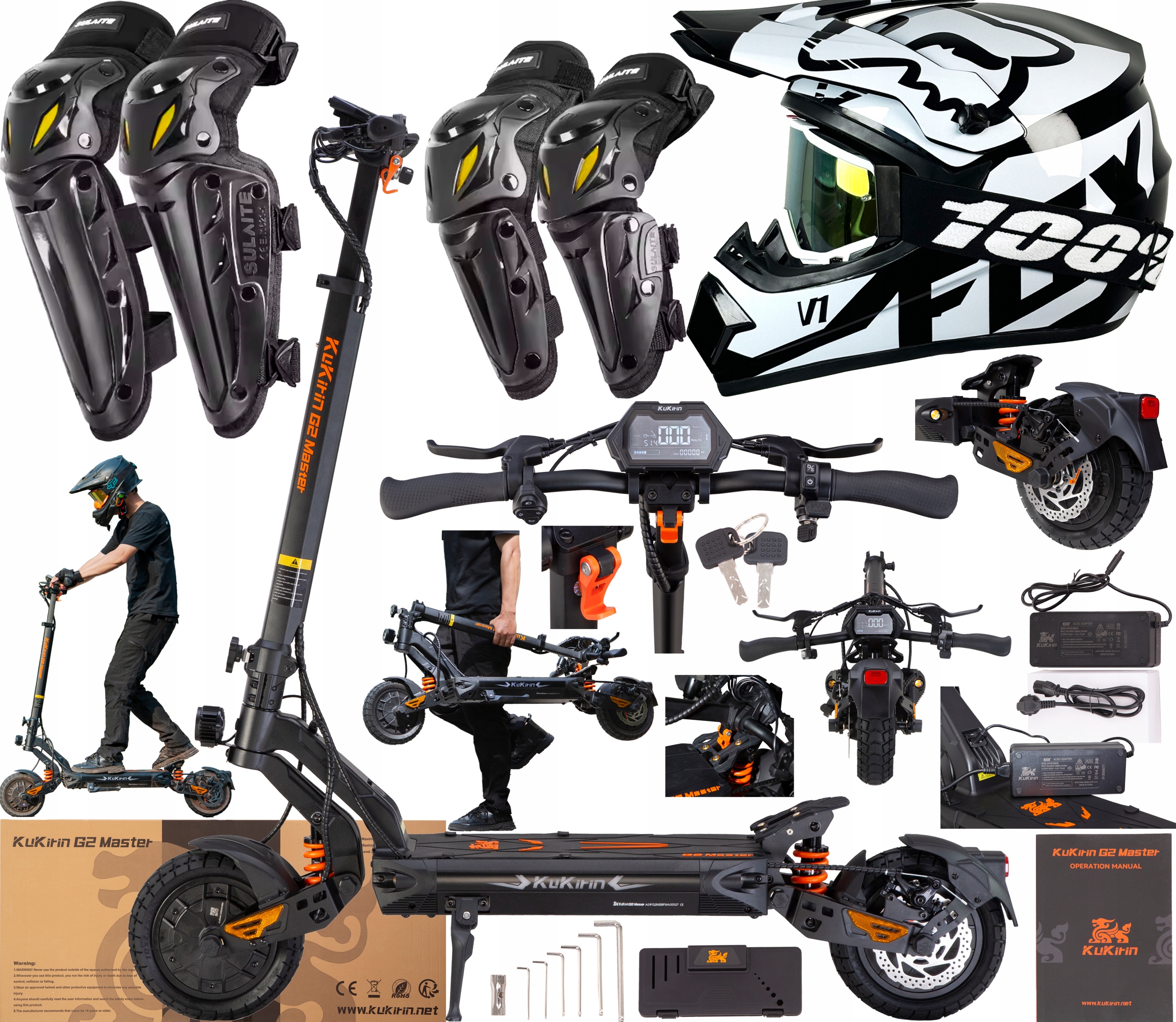 2026 KuKirin G2 Master 2000W 52V 20,8AH 60KM/H 70KM 10" terénní dárky
