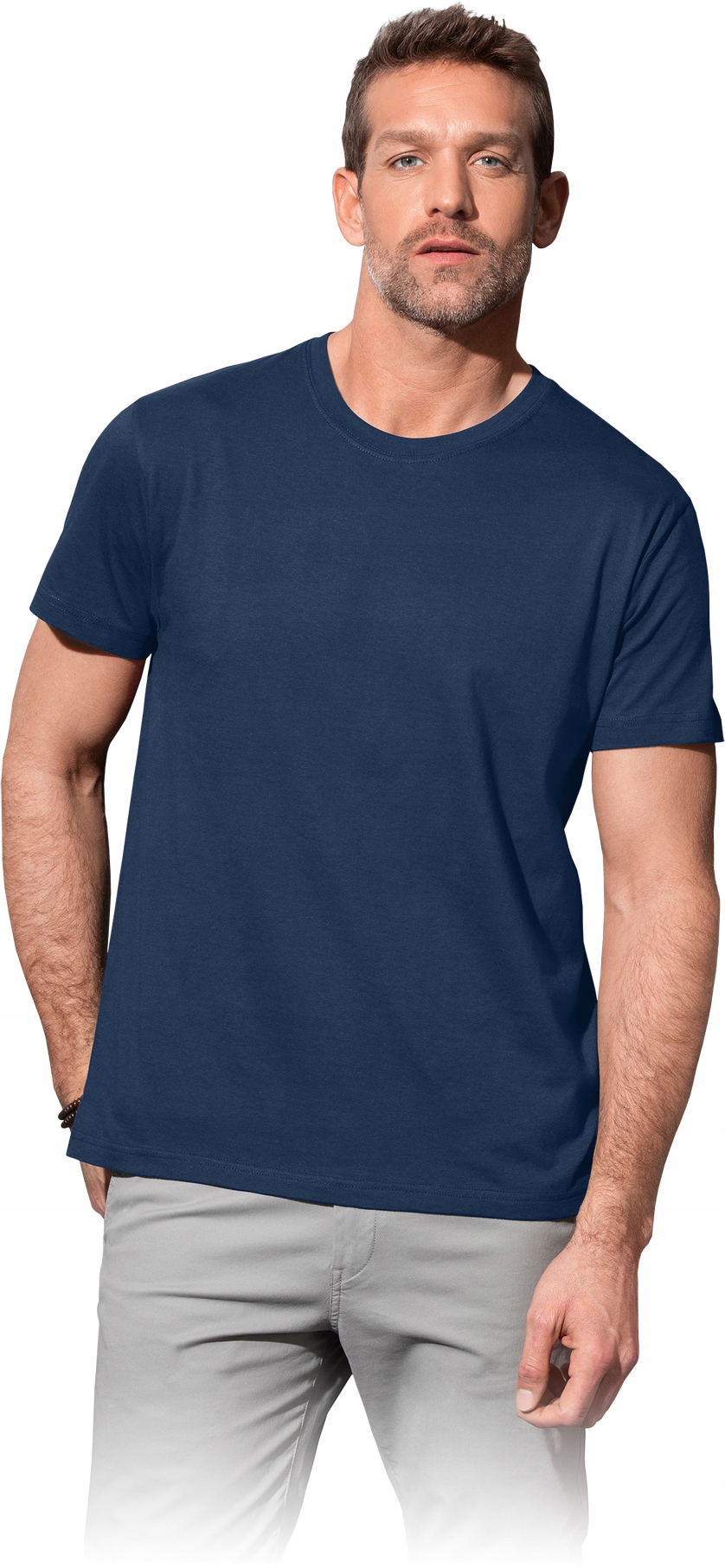 

T-shirt męski bawełniany bez szwów bocznych