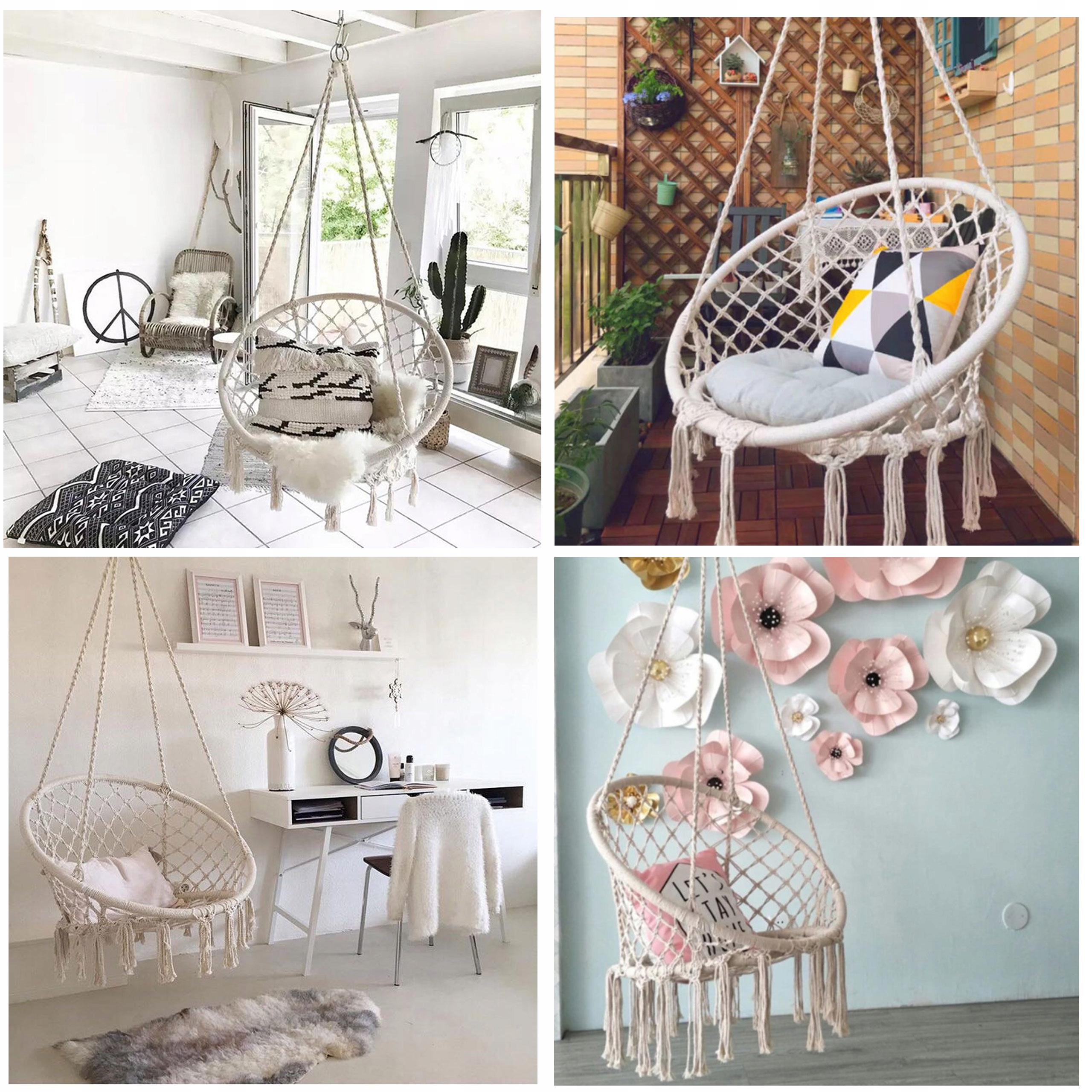 FOTEL WISZĄCY Huśtawka Brazylijska Gniazdo PODUCHA Styl nowoczesny