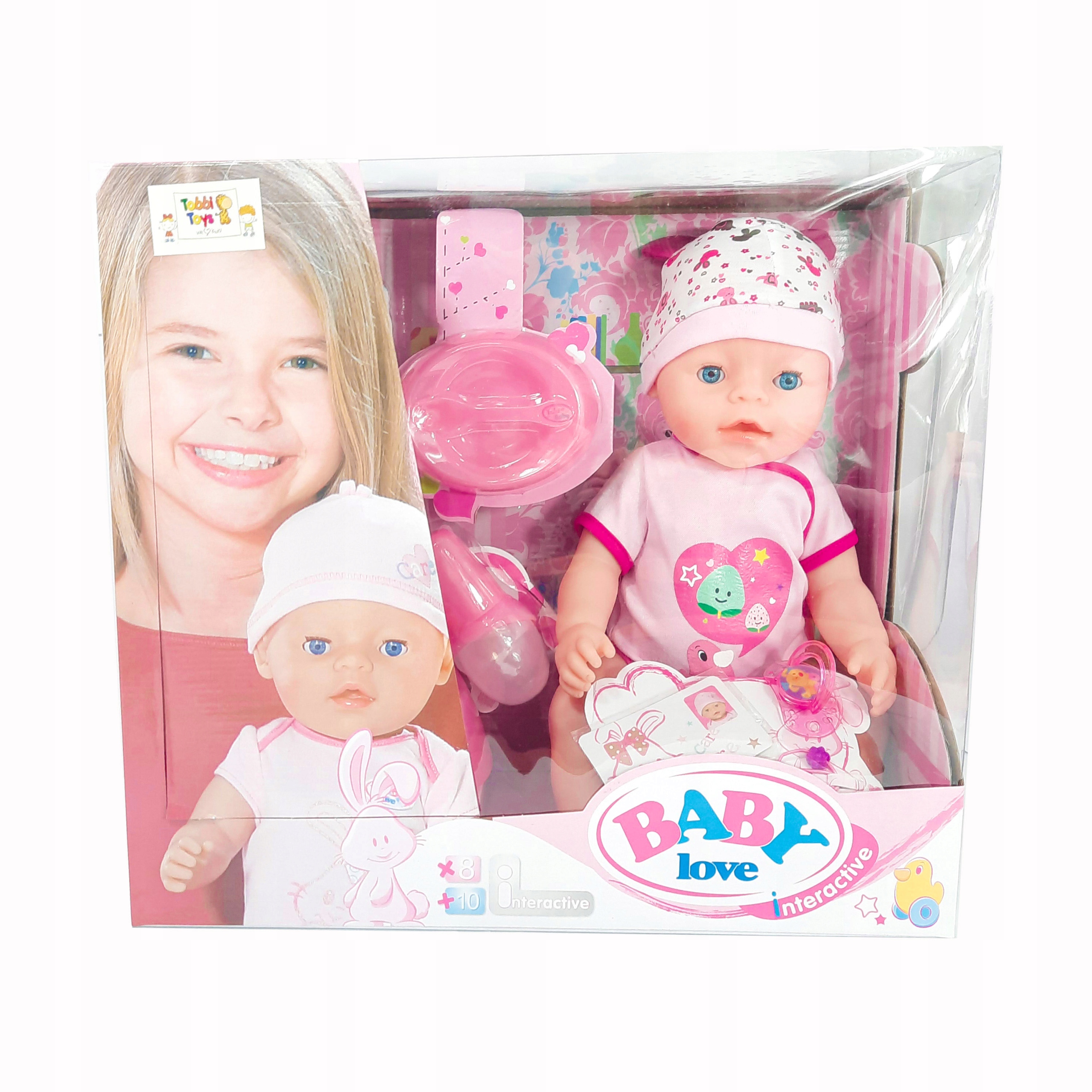 LALKA INTERAKTYWNA BABY LOVE DLA DZIEWCZYNKI 9W1 + AKCESORIA Marka Tobbi-Toys