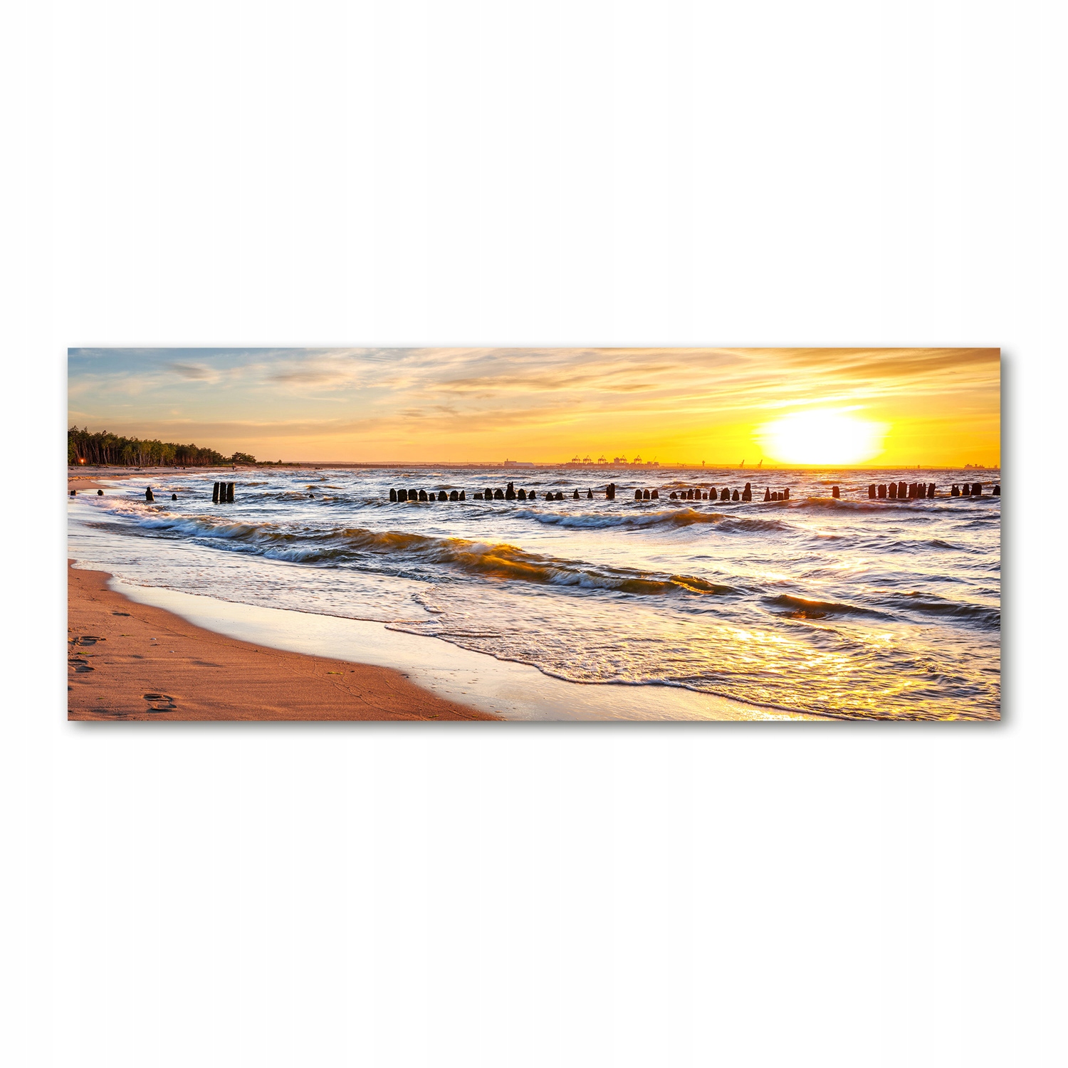 

Foto obraz szkło akryl Zachód słońca plaża 125x50