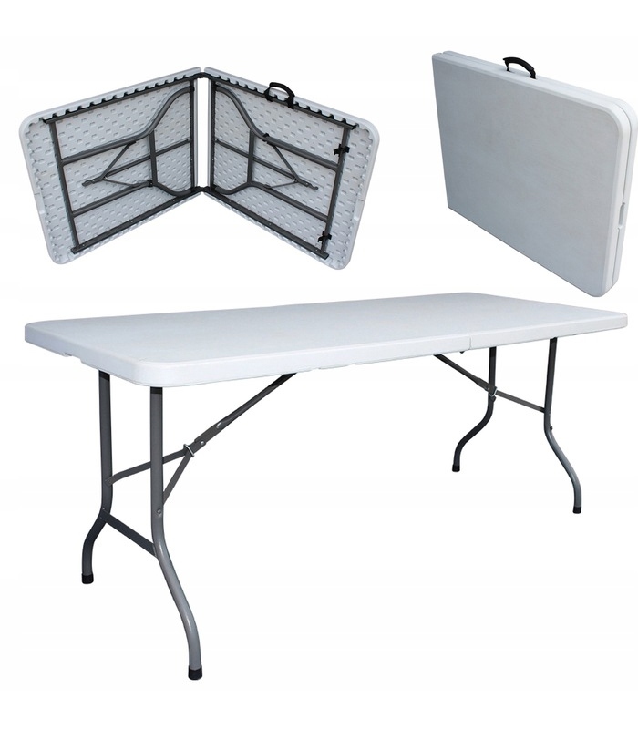 STÓŁ OGRODOWY PLASTIKOWY Rozkładany Składany Cateringowy Turystyczny 180 cm Głębokość mebla 180 cm