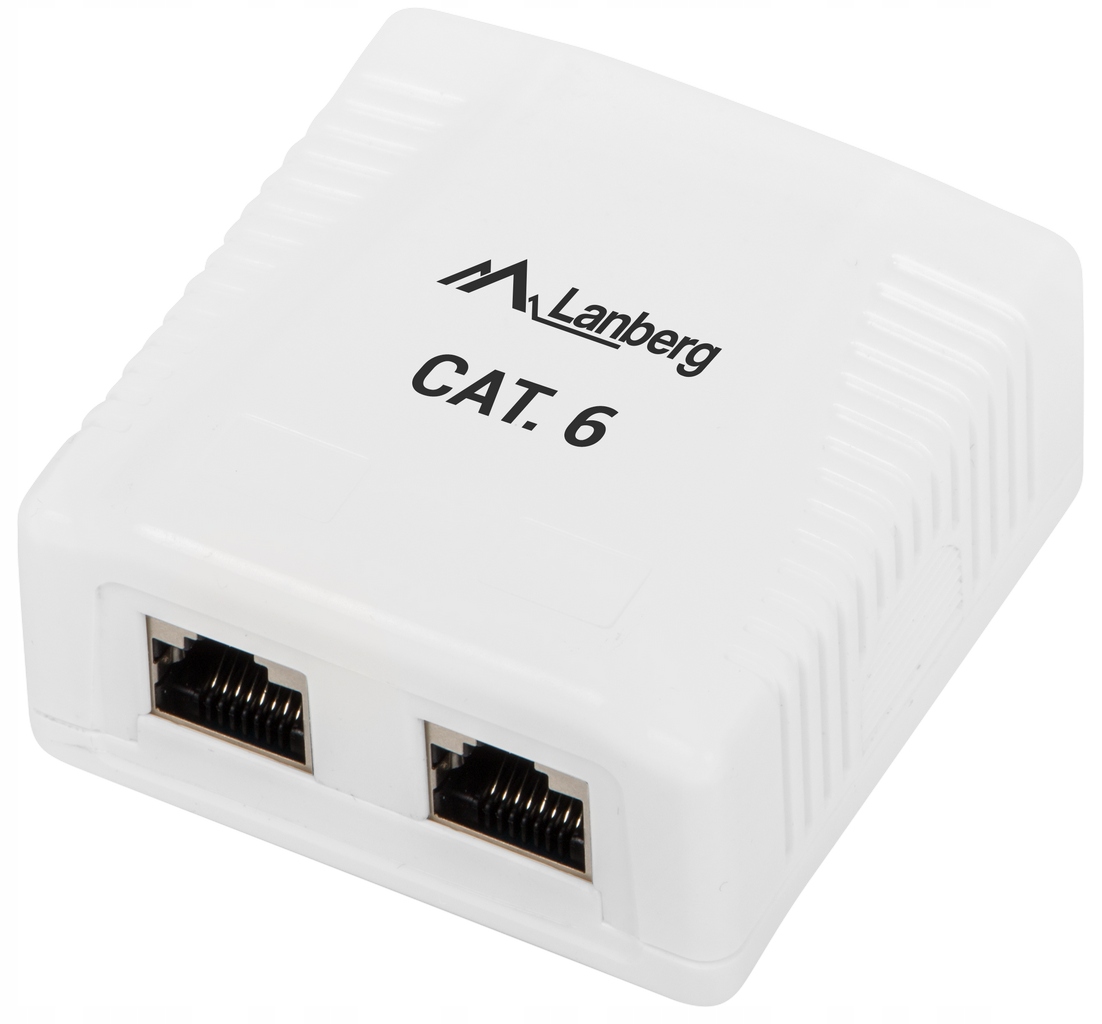 

Gniazdo Podwójne Natynkowe Sieciowe RJ45 Lan Kat 6