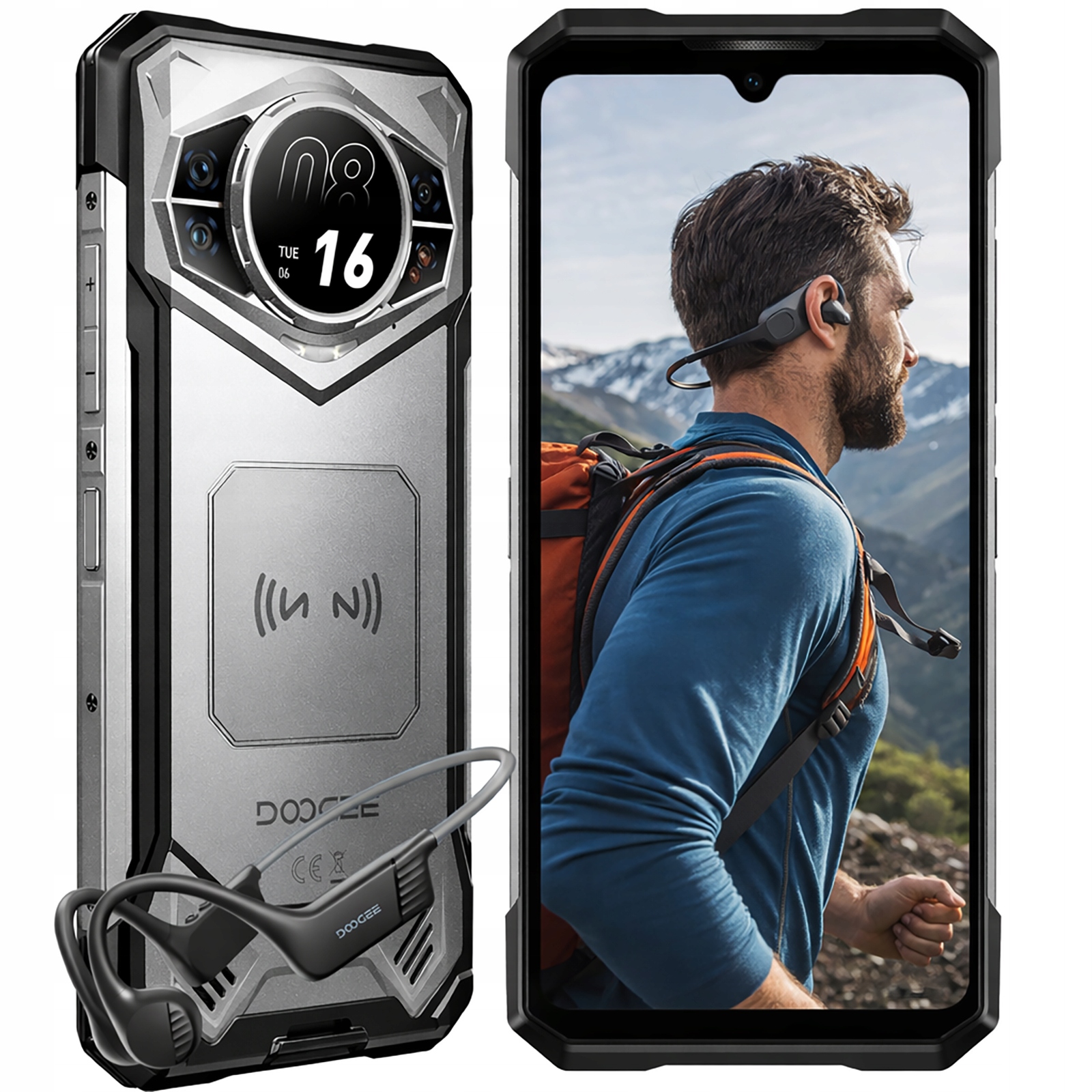 Vojenský pancéřový smartphone Doogee S200 12/256GB Android16 Kostní sluchátka