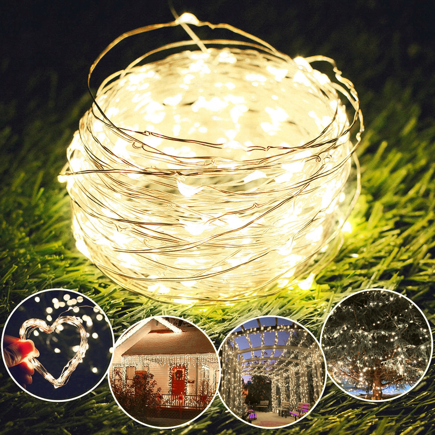 LAMPKI CHOINKOWE DRUCIKI OZDOBY ŚWIĄTECZNE NA BATERIE 100 mikro LED BIAŁE Kod producenta D1C