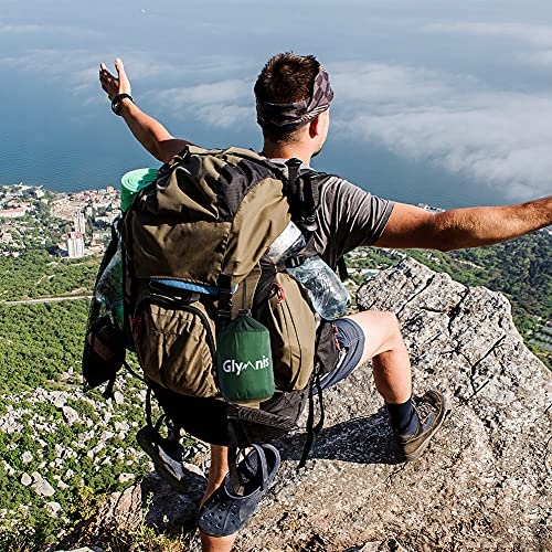 GLYMNIS Hamak Ultralekki Outdoor Podróżny z Linami i Karabińczykami Brąz Zi — miniatura 7
