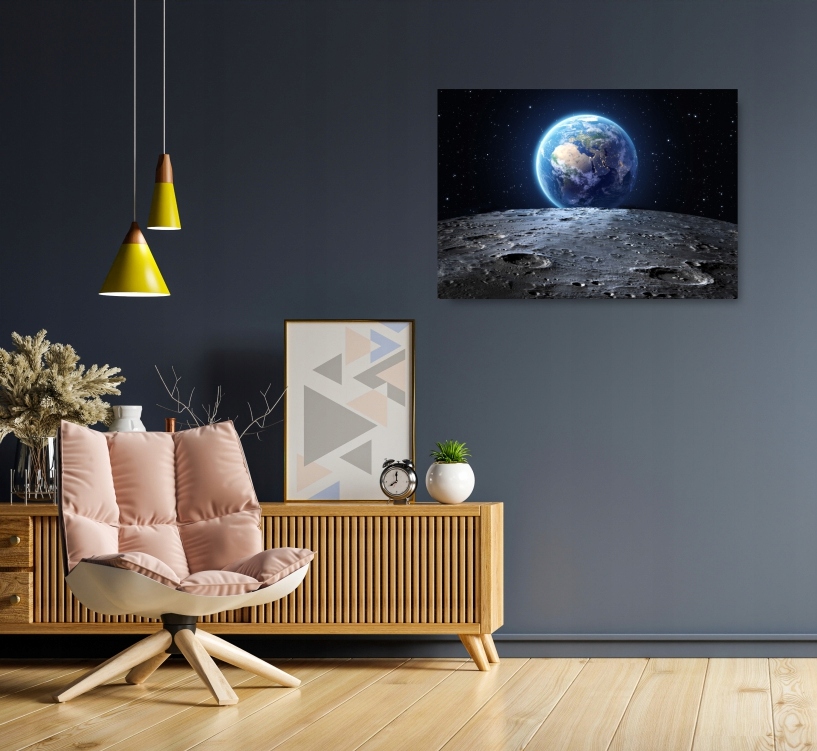 ZIEMIA KSIĘŻYC KOSMOS plakat B2 50x70cm obraz #212 Marka KMBpress