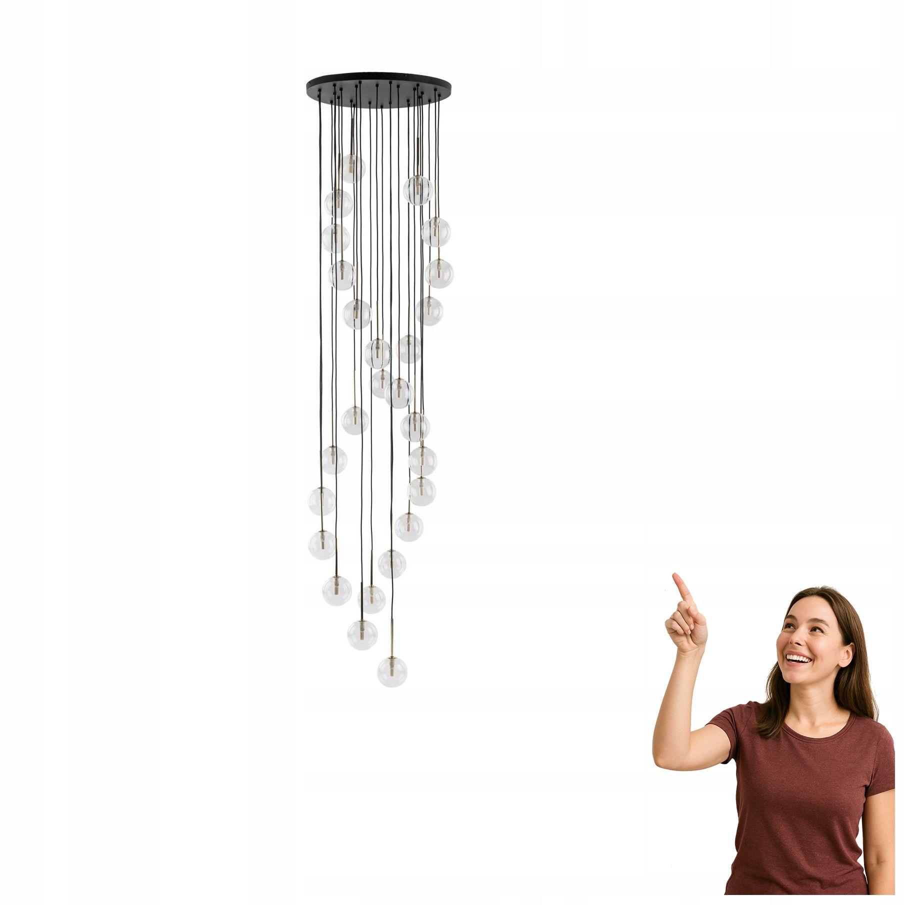 Veľká závesná lampa Aurora Transparent 10258 Tk Lighting