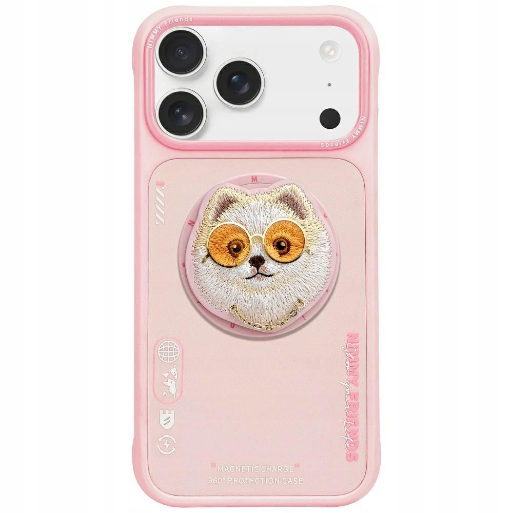 Etui Nimmy Glasses Cool Dog MagSafe do iPhone 17 różowy