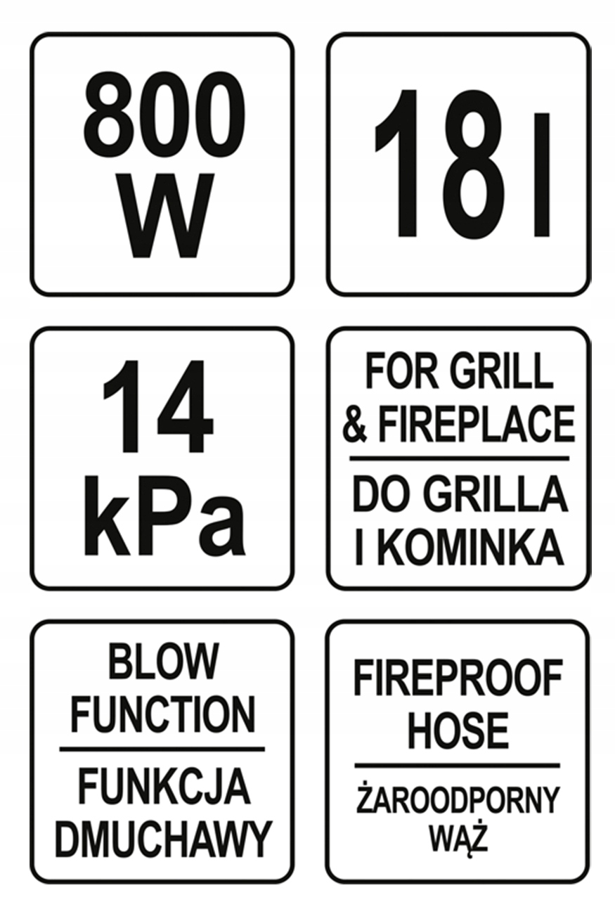 ODKURZACZ DO POPIOŁU Z KOMINKA GRILA 18L 800W Zasięg pracy 3 m
