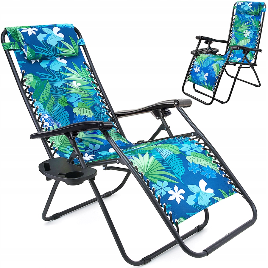 Hawajskie Kwiaty Leżak Plażowy Fotel Ogrodowy Soprato Składany 2W1 Na Taras