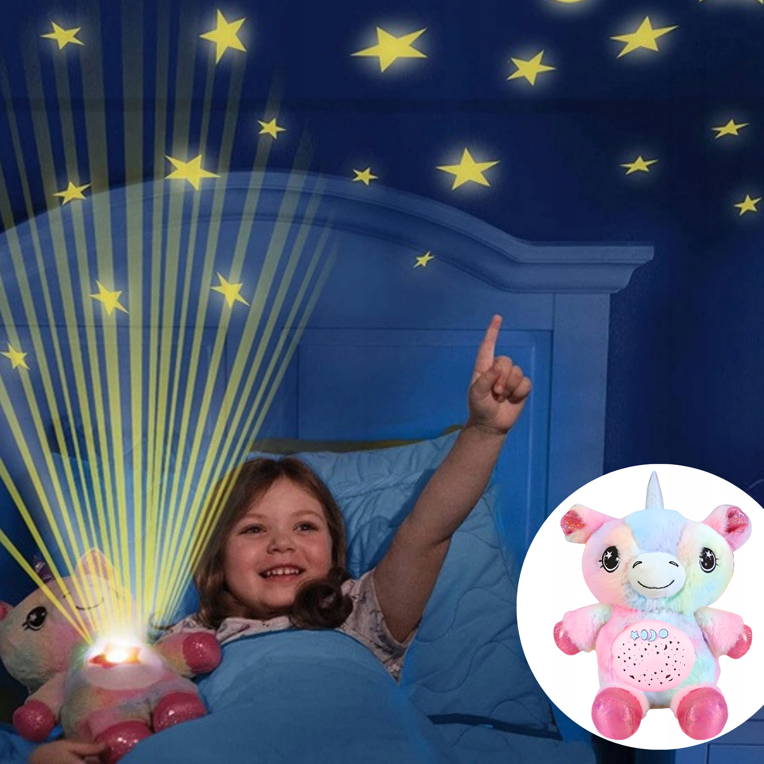 JEDNOROŻEC ZABAWKA PLUSZOWA Z PROJEKTOREM LAMPKA NOCNA POZYTYWKA MELODIE Rodzaj przytulanki