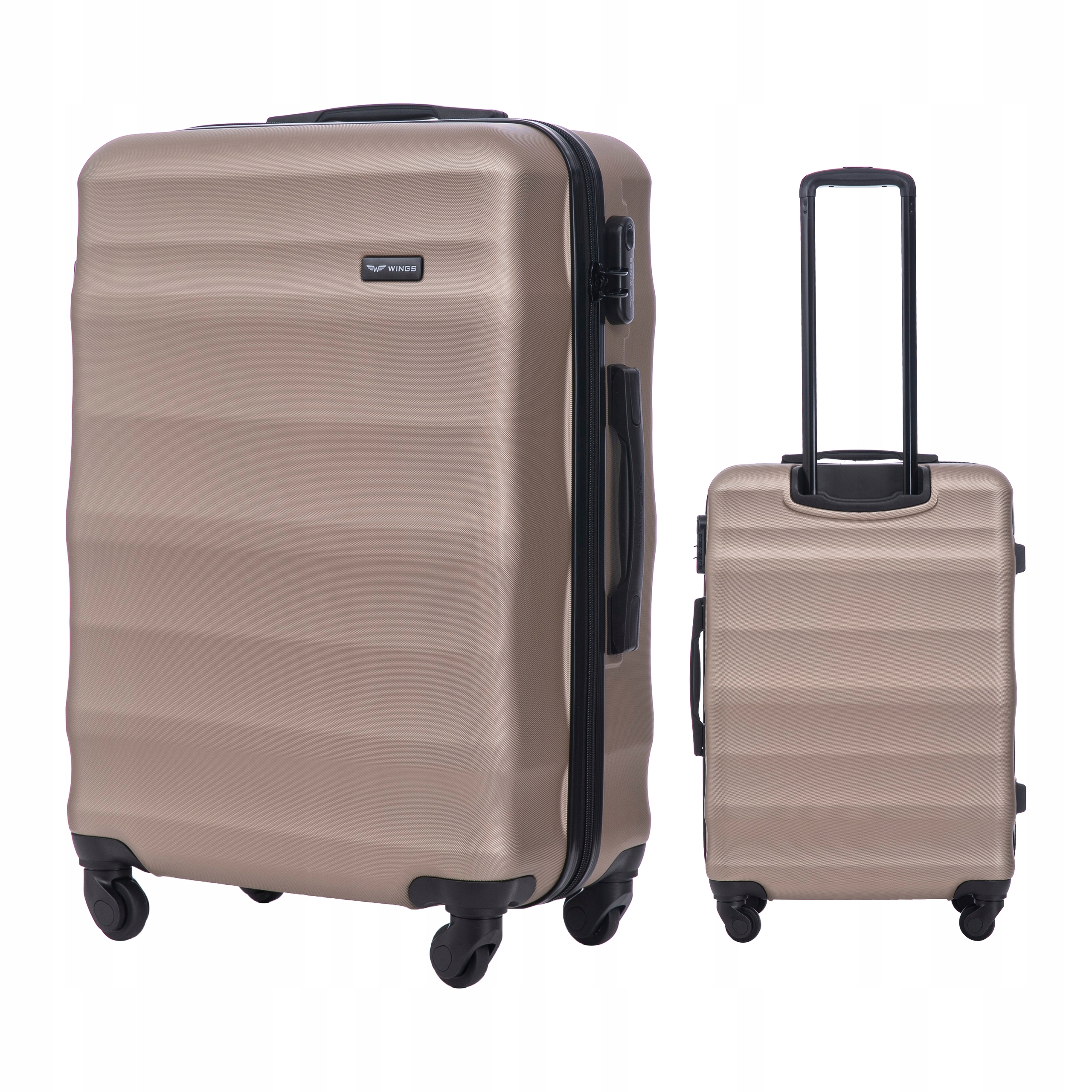 Střední kufr na 4 kolečkách z Abs, tvrdé cestovní zavazadlo na dovolenou Wings