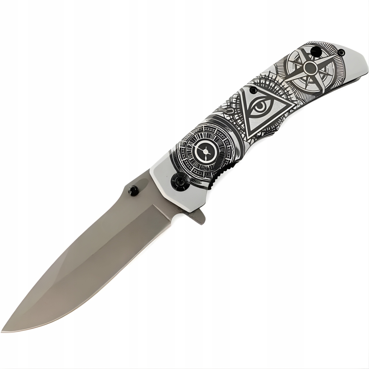 Nóż składany outdoorowy Yc 39076 Typ1/Szary/Czarny KP-39076