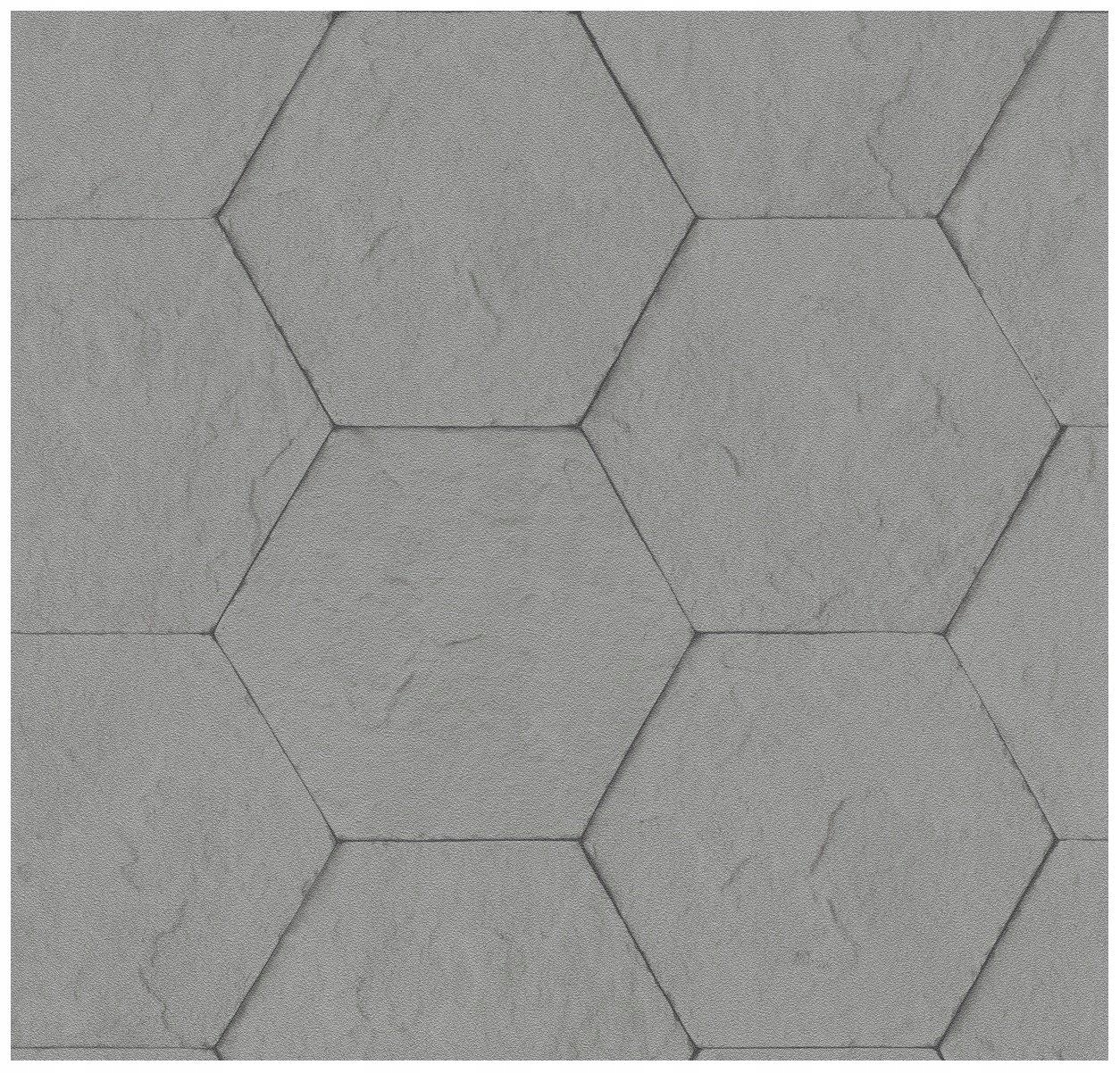 

Tapeta winylowa na ścianę szary beton hexagon loft