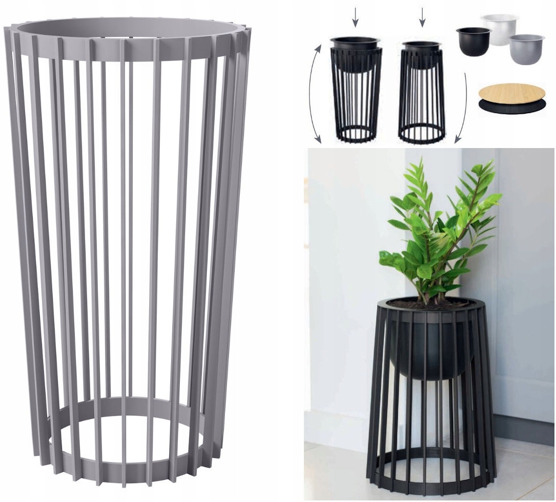 Kwietnik wysoki dwustronny Standy 54H | Platyna — 4