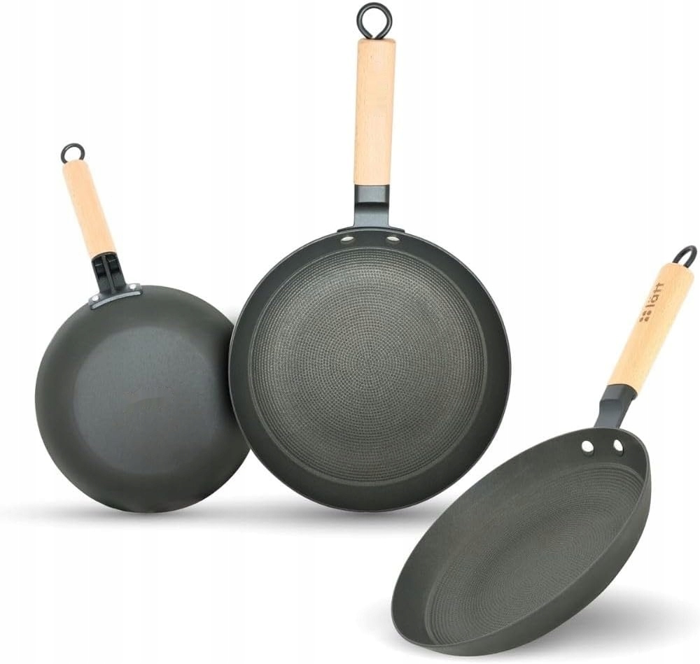 Sada nepriľnavých liatinových panvíc Sada 3 panvíc 20-24-28 cm
