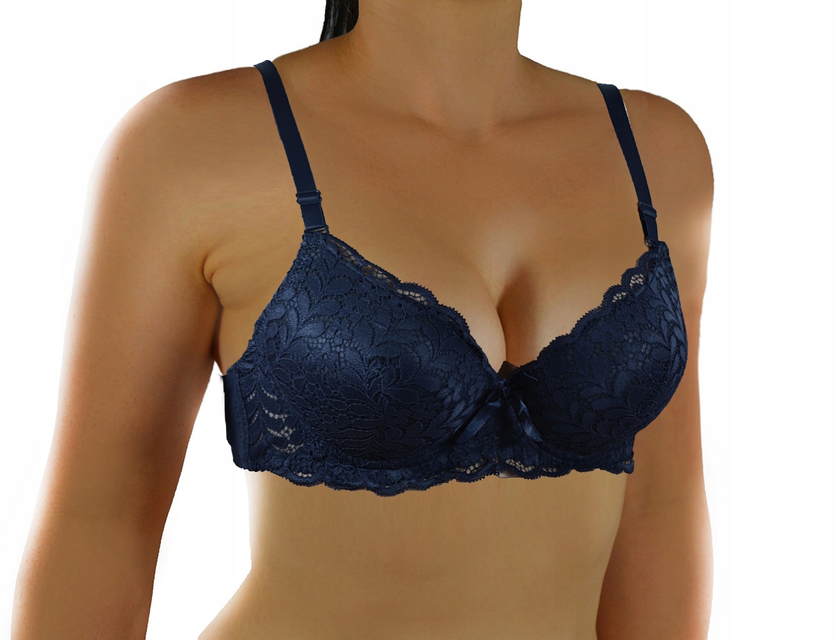 

Koronkowy push up Biustonosz B 70 grafit