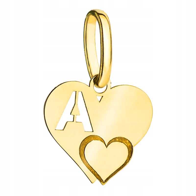 Zlatý Přívěsek Srdce s Písmenem A, pr. 585 14k