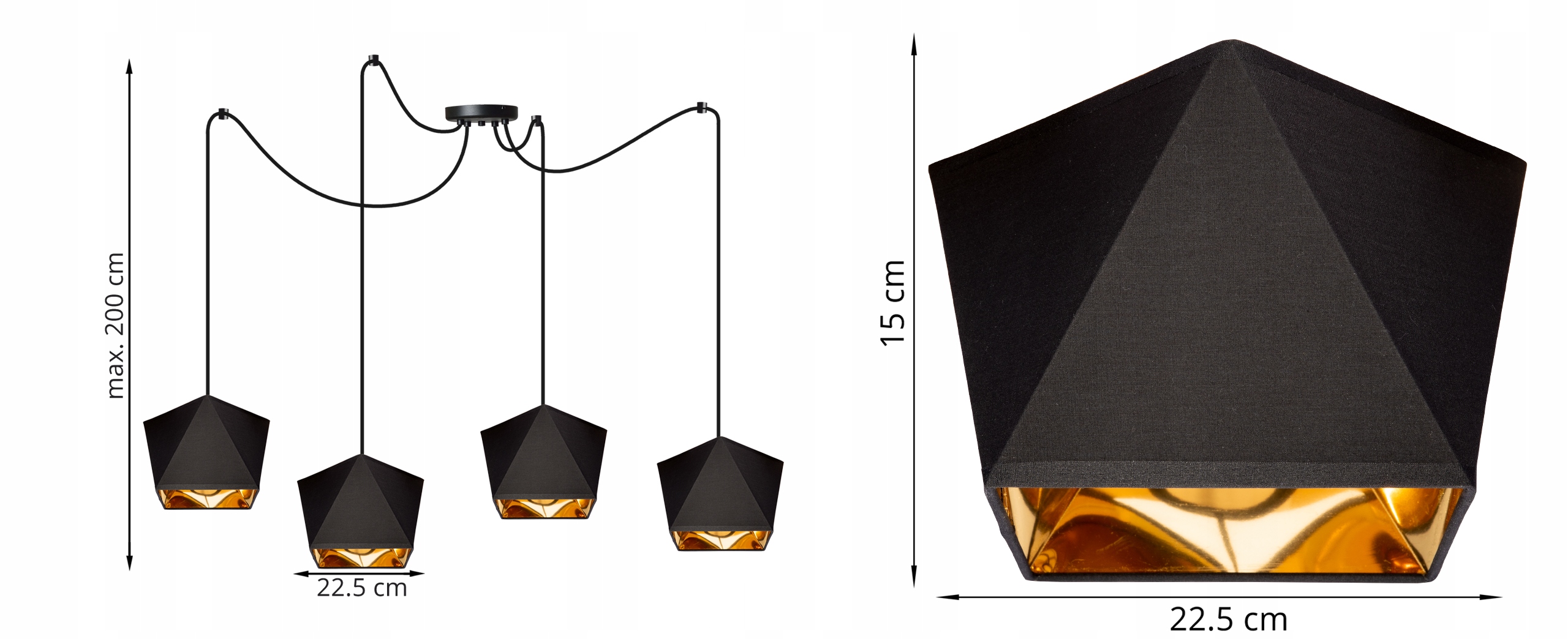 LAMPA WISZĄCA SUFITOWA ŻYRANDOL LOFT ZŁOTY PAJĄK Marka Light Home