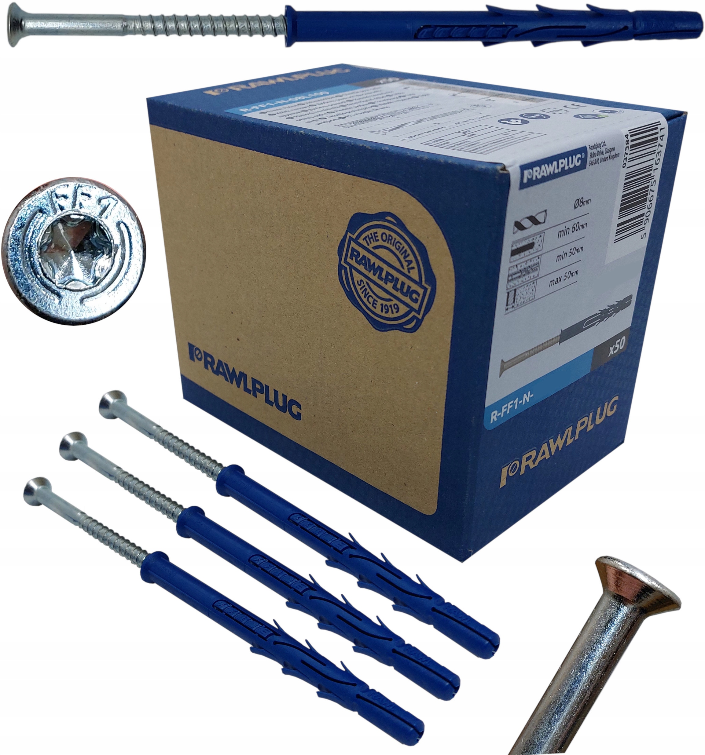 

Rawlplug Kołki rozporowe Ramowe FF1 8x120 mm 50szt