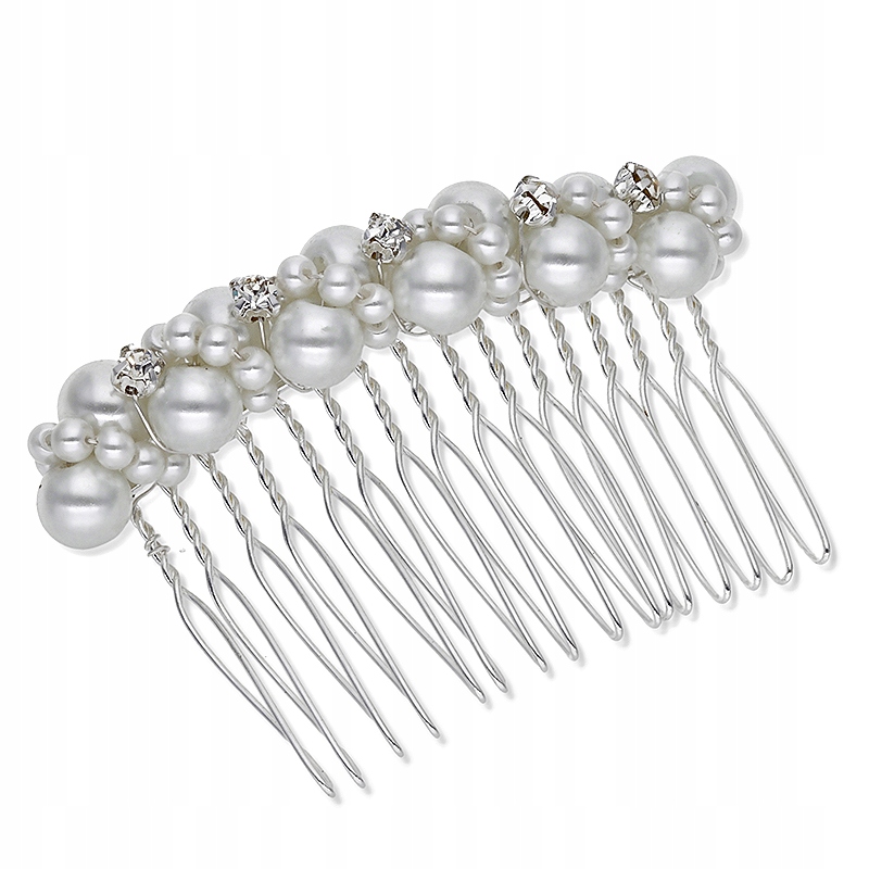 Ozdoba do włosów grzebyk ślubna perełki kryształki