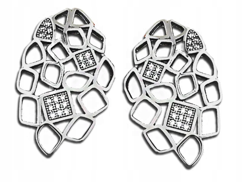 Stříbrné náušnice 925 s bílými zirkony, elegantní vzor jako dárek