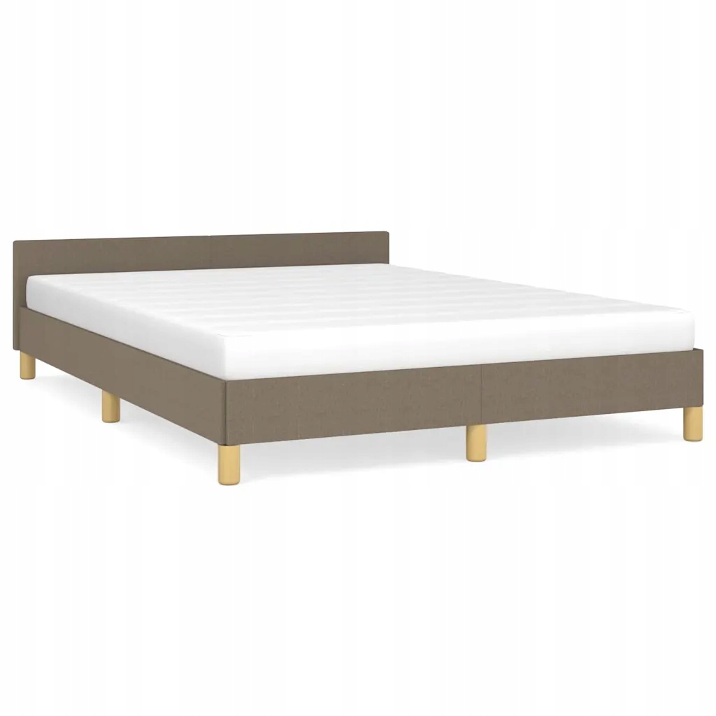 Rám postele s opěrkou hlavy taupe 197 x 146 x 50 cm, pro matraci 140 x 190 cm
