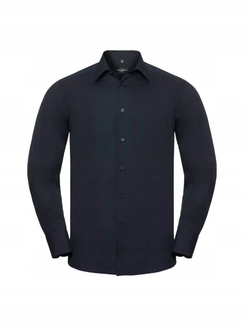 Pánská košile z polybavlny s dlouhým rukávem Russell French Navy M