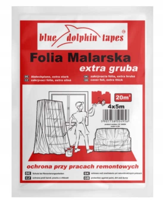 

Blue Dolphin folia malarska 4x5m czerwona gruba